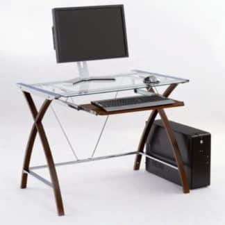 Skleněný PC stůl B-16, wenge