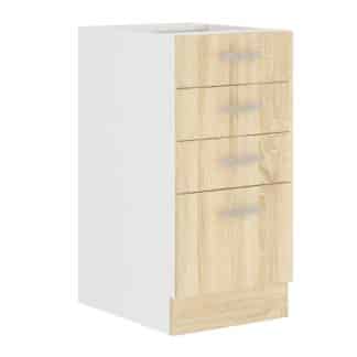 SARA SONOMA, skříňka dolní 40 D 4S BB, bílá/dub sonoma