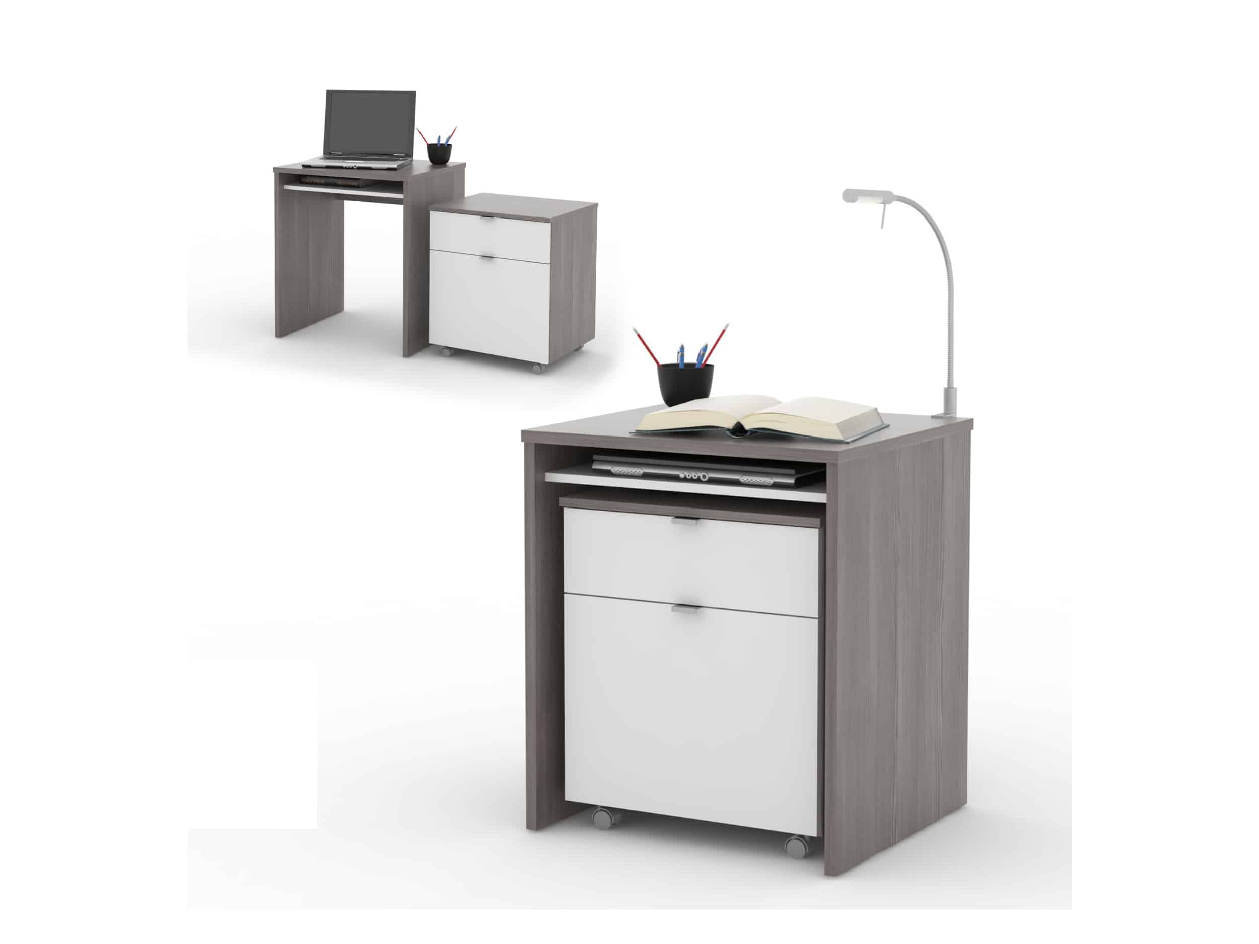 NU psací stůl UNO, avola/bílá