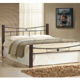 Postel PAULA 160x200 cm s roštem, kov/masiv