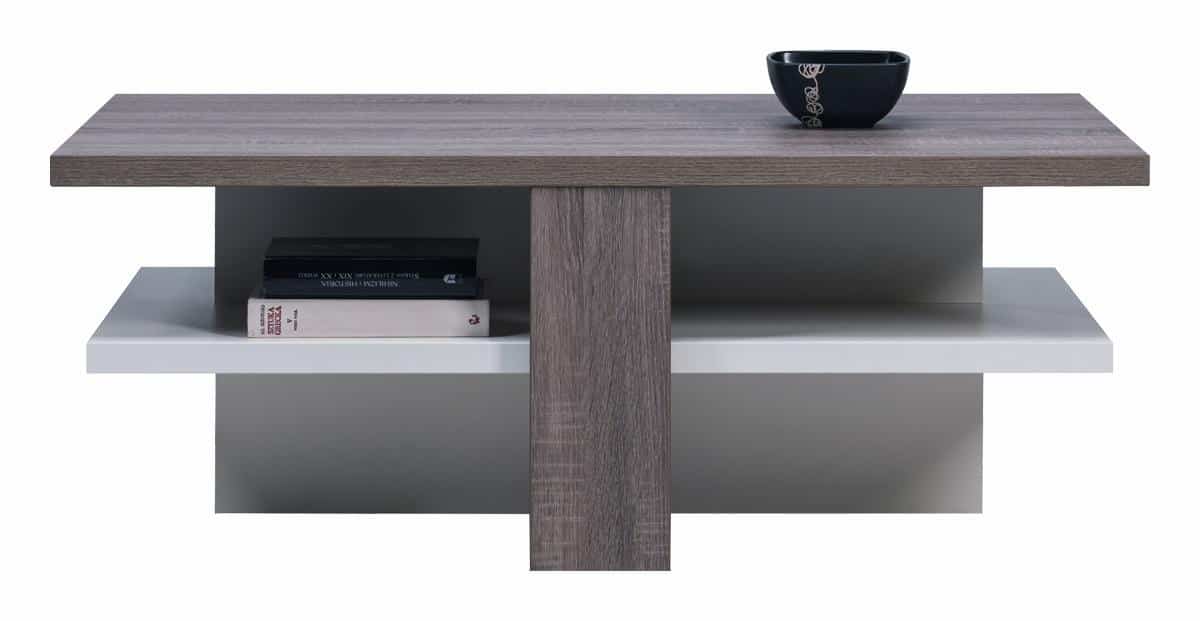 LI 16 - Konferenční stolek LIONEL LI 16, dub sonoma truflový/bílý lesk