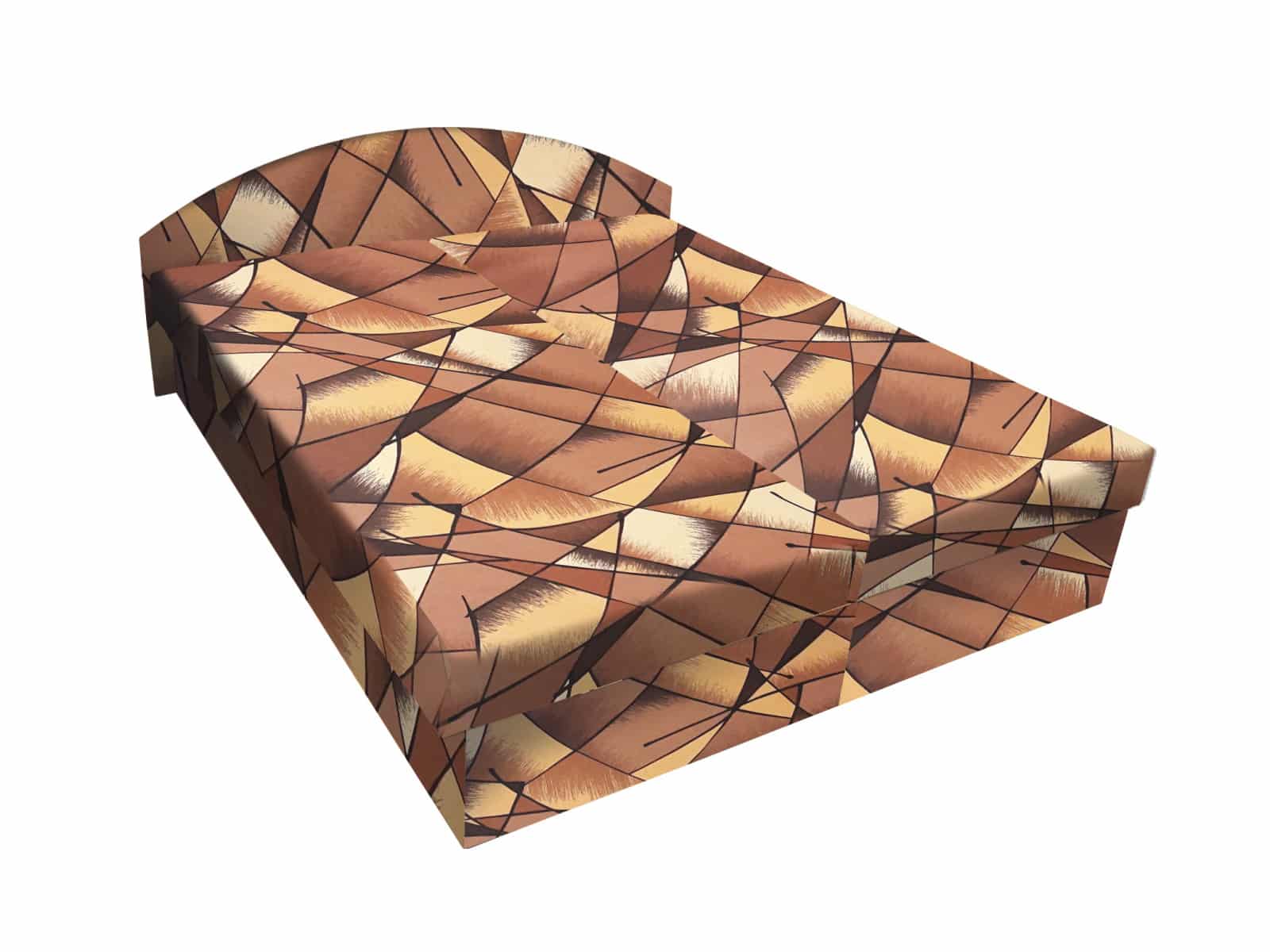 Čalouněná postel ÁJA 120x200 cm, hnědožlutá látka