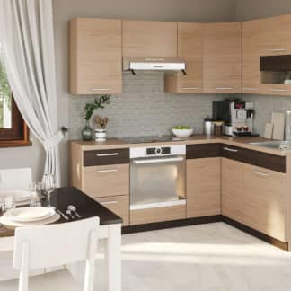 Rohová kuchyně MODENA 195x150 cm, rijeka světlá