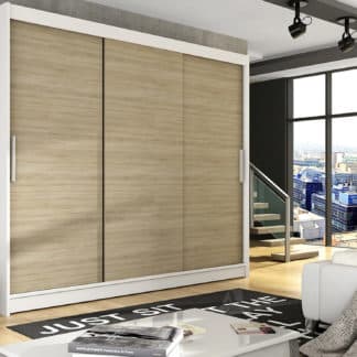 Šatní skříň ASTON II, bílý mat/dub sonoma