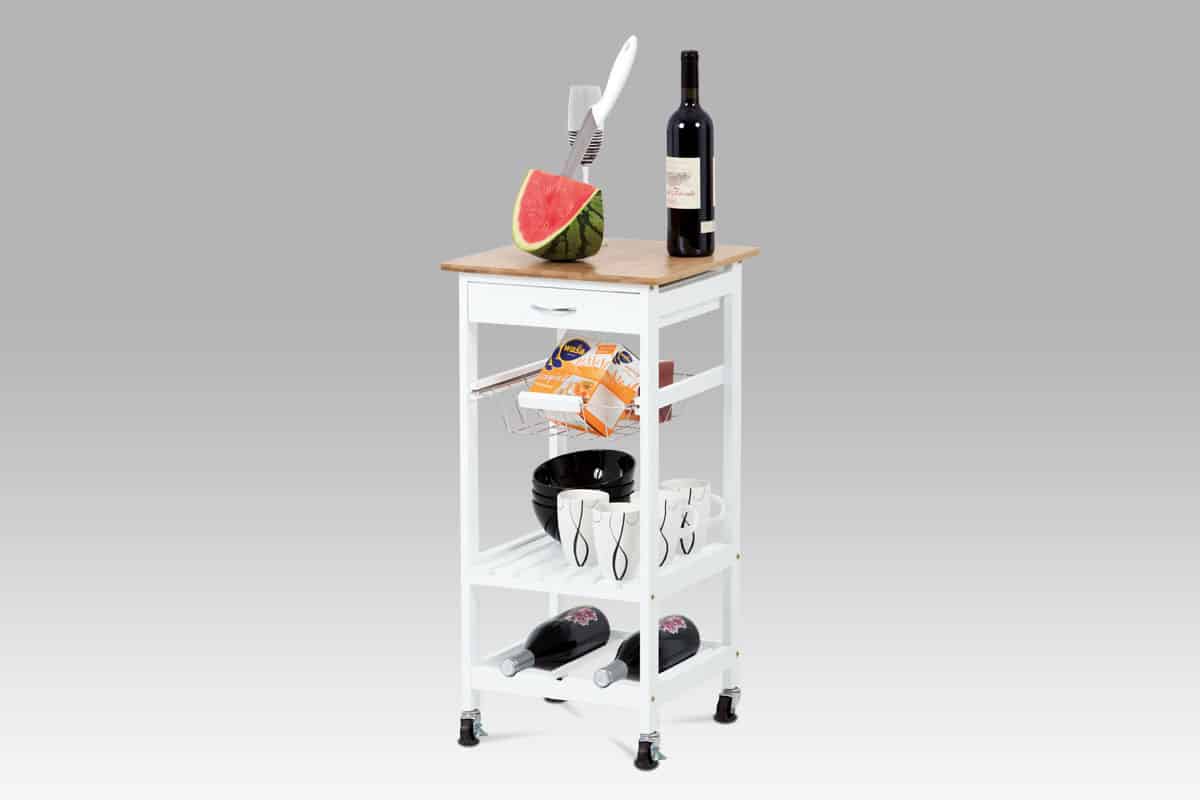 Regál policový bambusový DR-044 na kolečkách