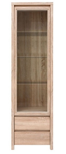 KASPIAN, vitrína REG1W2SL, dub sonoma
