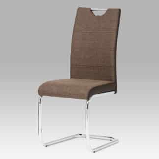 Jídelní židle, látka tmavě hnědá / chrom HC-582 COF2