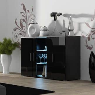 SOHO, komoda S-7, černý mat/černý lesk