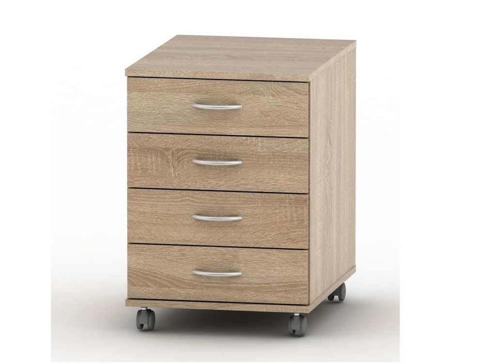 TEMPO AS NEW 015 kontejner 4 zásuvkový + zámek, dub sonoma