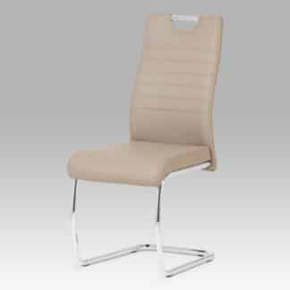 Jídelní židle, koženka cappuccino / chrom DCL-418 CAP