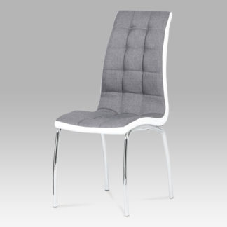 Jídelní židle, látka šedá / chrom DCL-420 GREY2