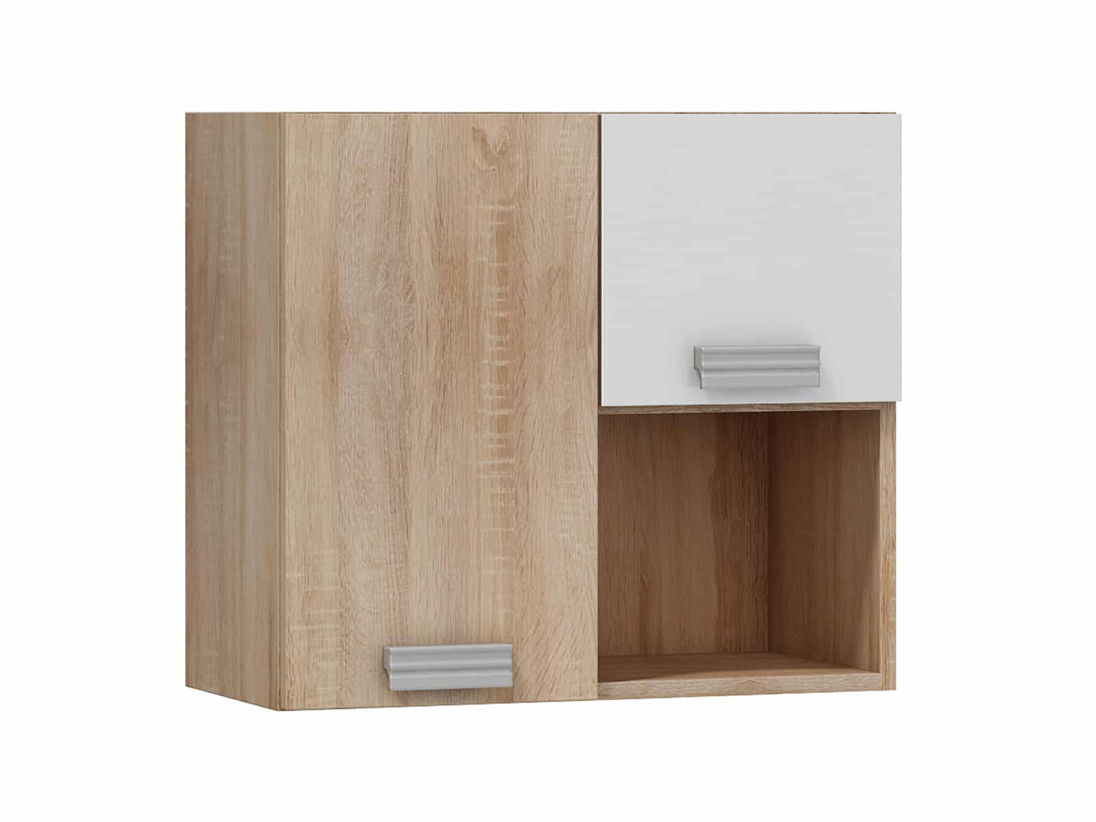 SOLO,závěsná skříňka SOL-08L, dub sonoma/bílý lesk