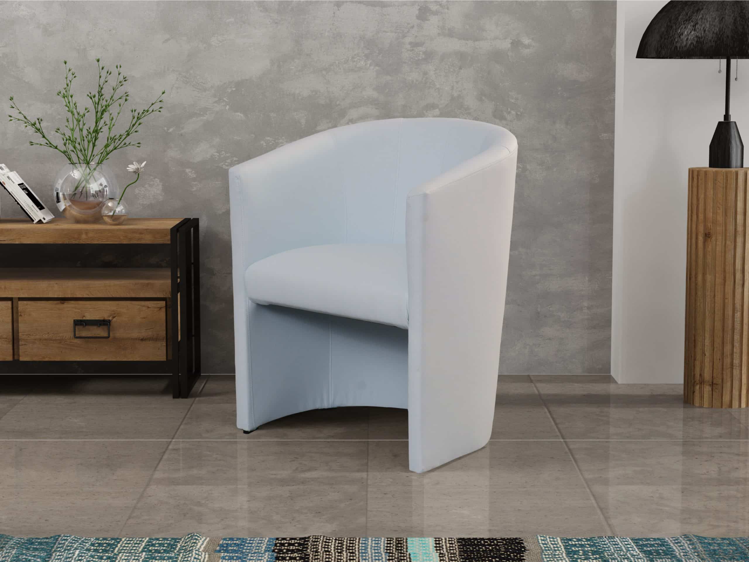 Křeslo KORA 3, bílá ekokůže