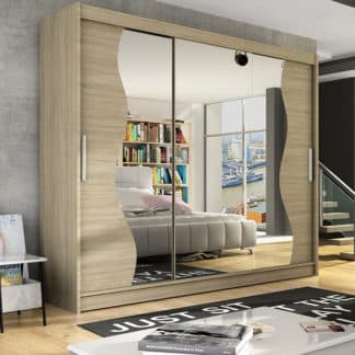 Šatní skříň ASTON S, dub sonoma/zrcadlo