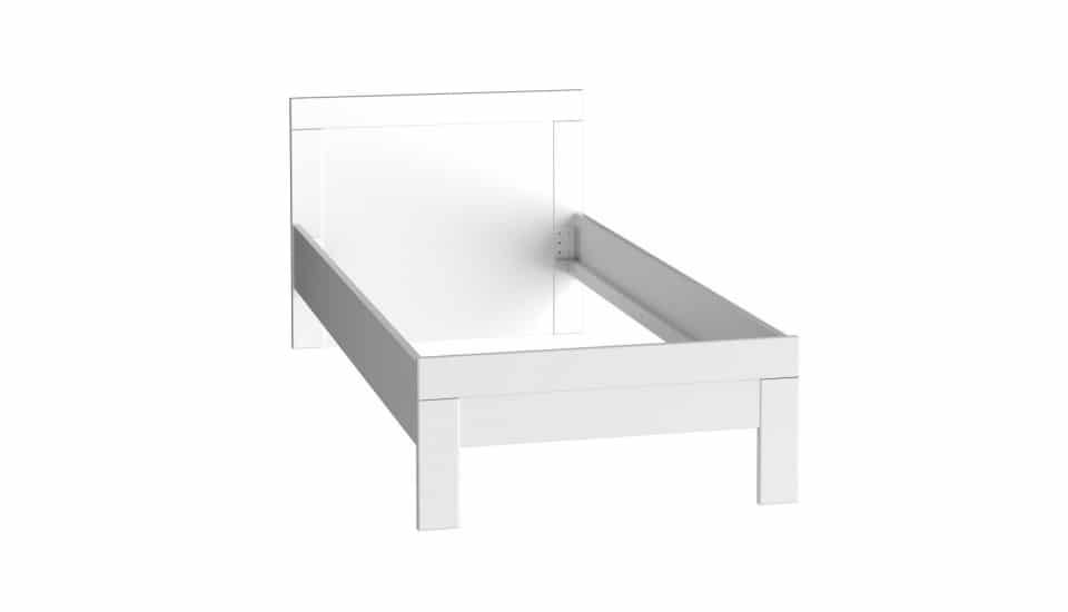 SNOW, postel 200x90 cm, bílá