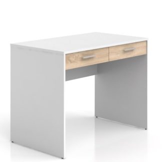 Psací stůl se šuplíky NEPO, BIU2S, bílá/dub sonoma