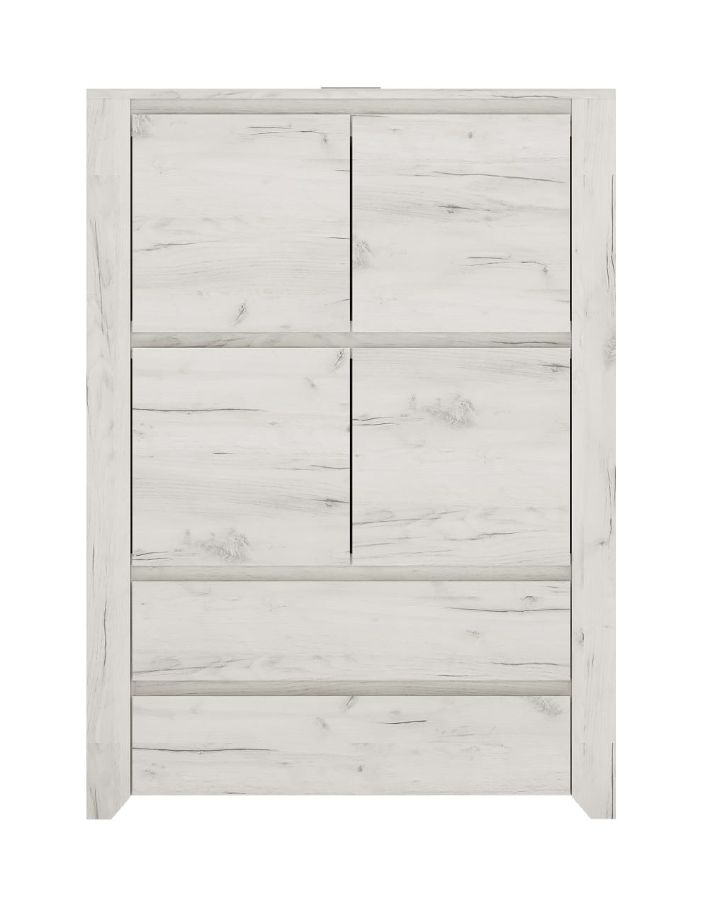 ANGEL, komoda 4D2S, dub bílý