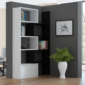 Regál PACO, bílý/černý