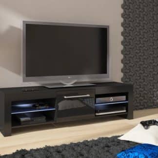 TV stolek FLEX, černá/černý lesk