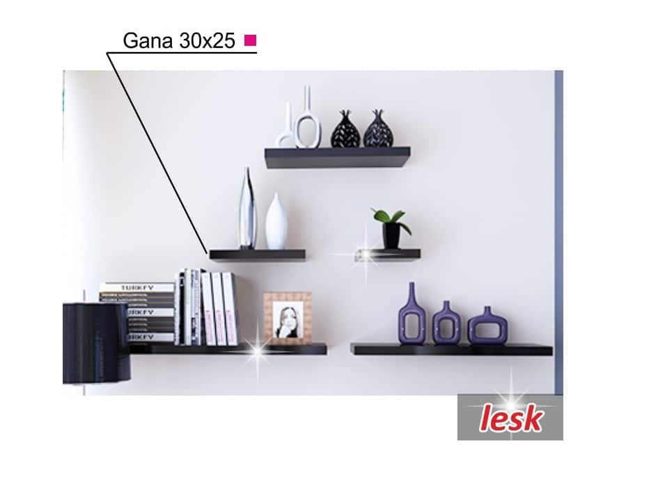 GANA police 30x25 cm, černý lesk