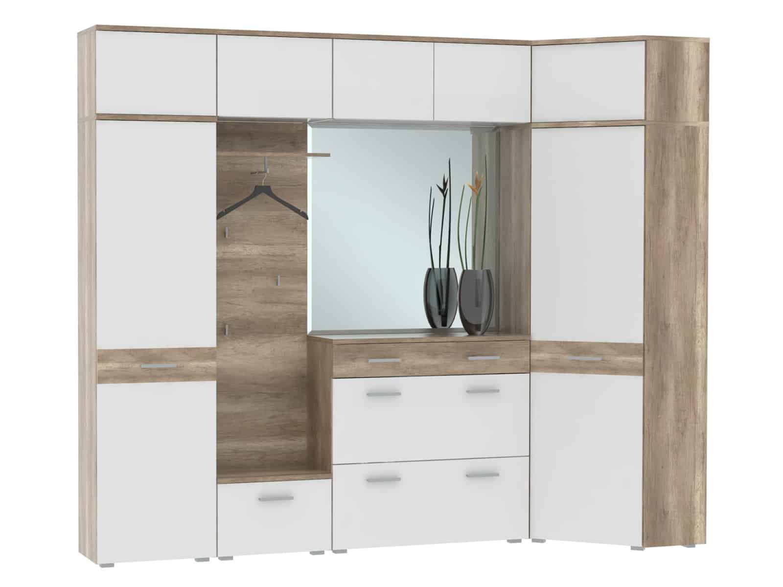 Předsíňová sestava MAXIMO 04, canyon oak/bílý lesk