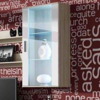 SOHO, závěsná vitrína S-2, dub sonoma/bílý lesk