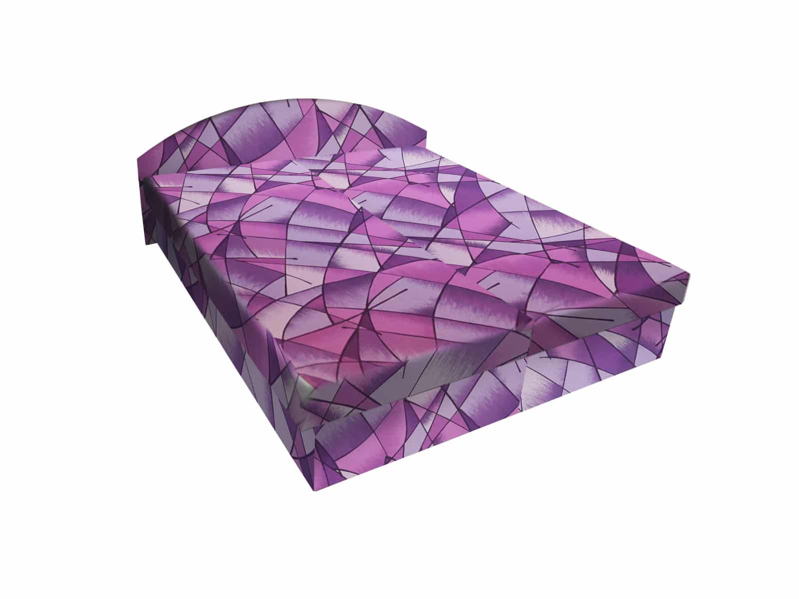 Čalouněná postel ÁJA 160x195 cm, fialová látka