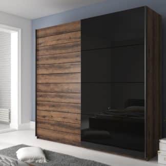 GALAXY skříň 200 TYP 67, dub monastery/černý lesk