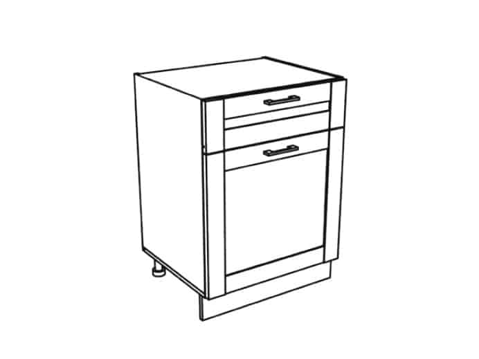 JAMAJKA dolní skříňka D60S1, korpus dub wotan, dvířka dub wotan