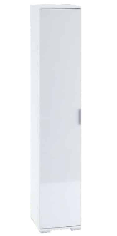 Šatní skříň 1-dveřová TERRA, bílá/bílý lesk