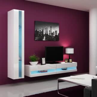 Obývací stěna VIGO NEW 8, bílá/bílý lesk