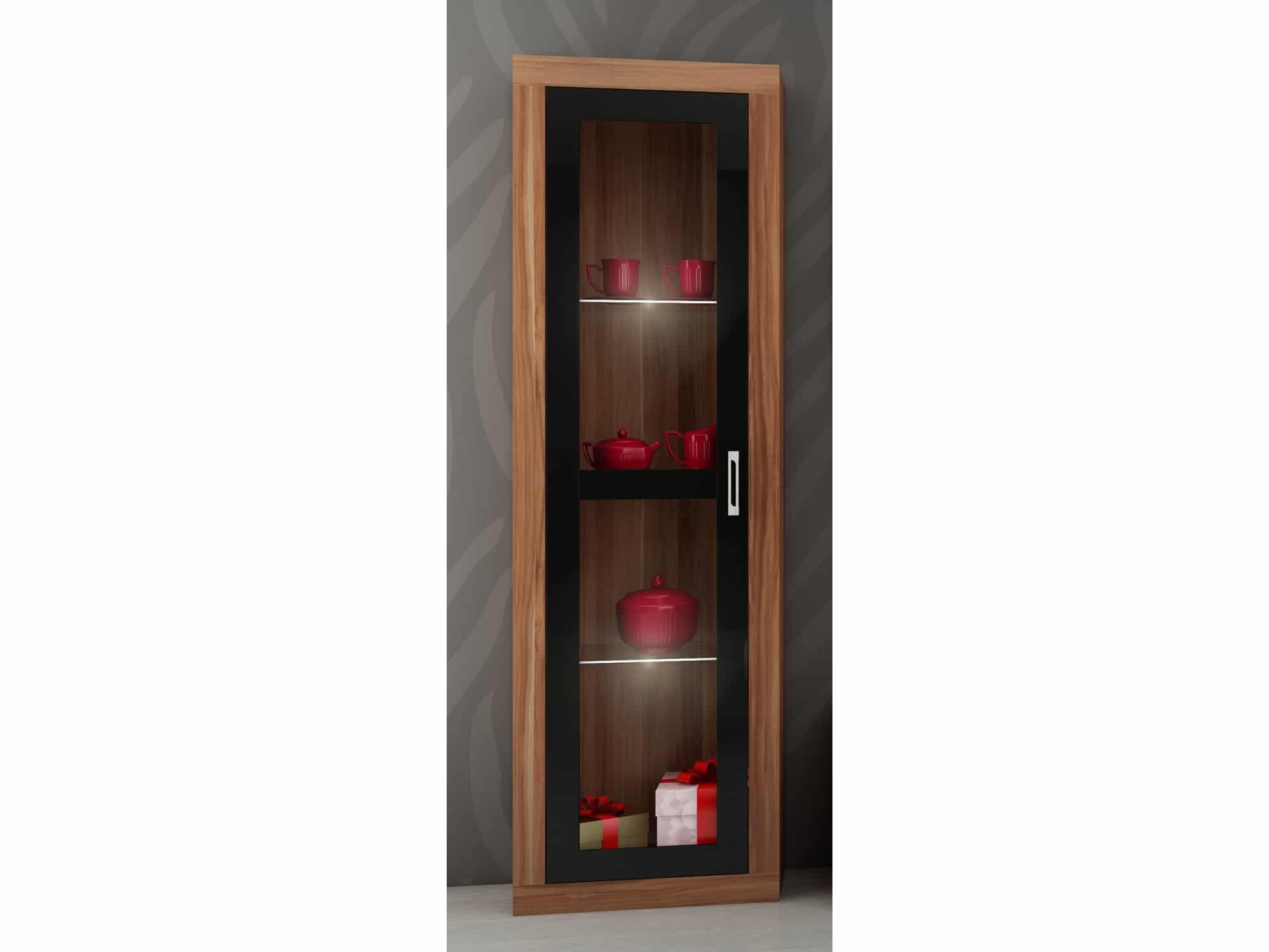 VERIN/08, vitrína, švestka wallis/černý lesk