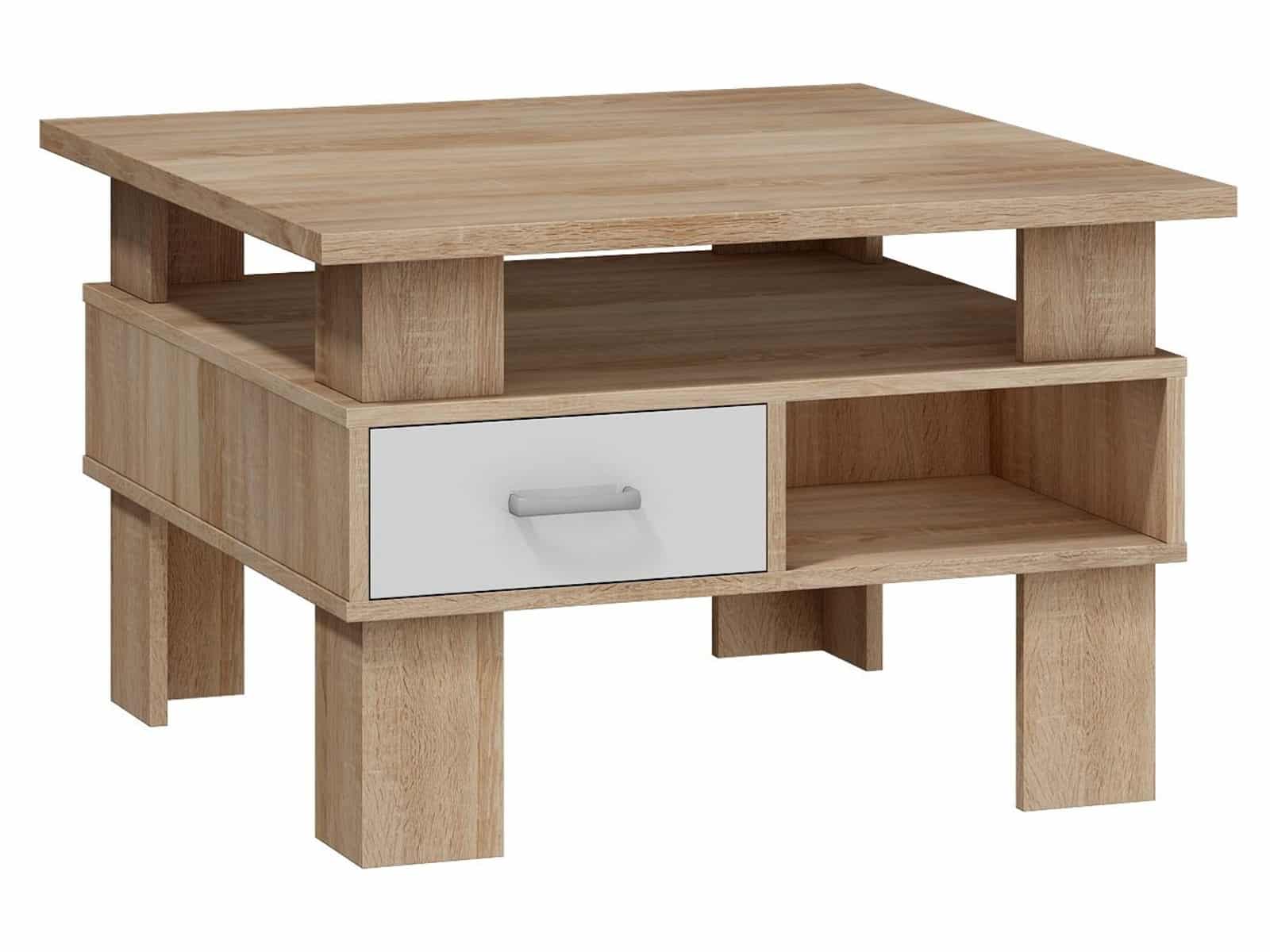 Konferenční stolek GAMMA, barva: dub sonoma/bílý lesk