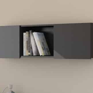 Závěsná skříňka UNO, černá/černý lesk