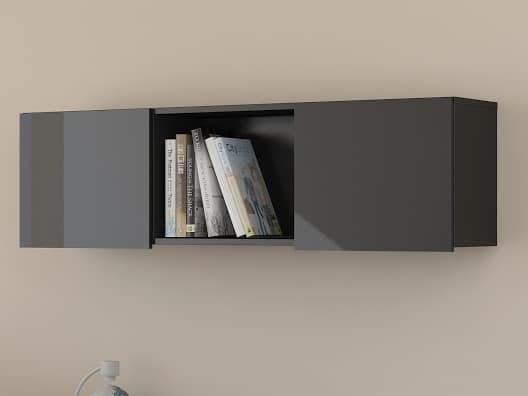 Závěsná skříňka UNO, černá/černý lesk