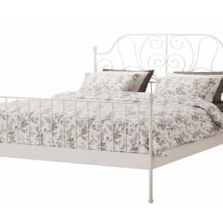 BEHEMOTH kovová postel s roštem 140x200 cm, bílá