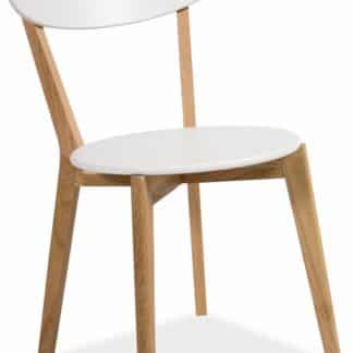 Jídelní židle MILAN, bílá/dub