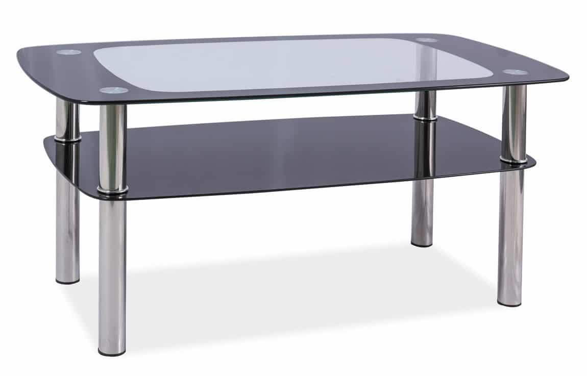 Konferenční stolek RAVA C, kov/sklo
