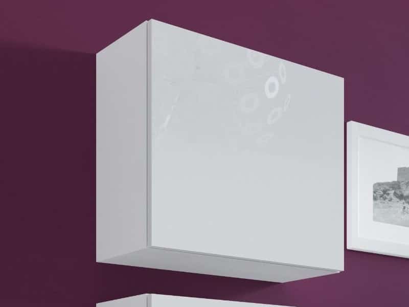 Vitrína čtvercová VIGO, bílá/bílý lesk