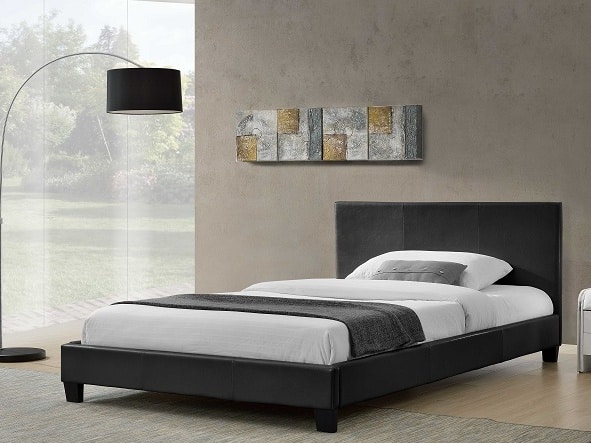 NADIRA čalouněná postel s roštem 160x200 cm, černá