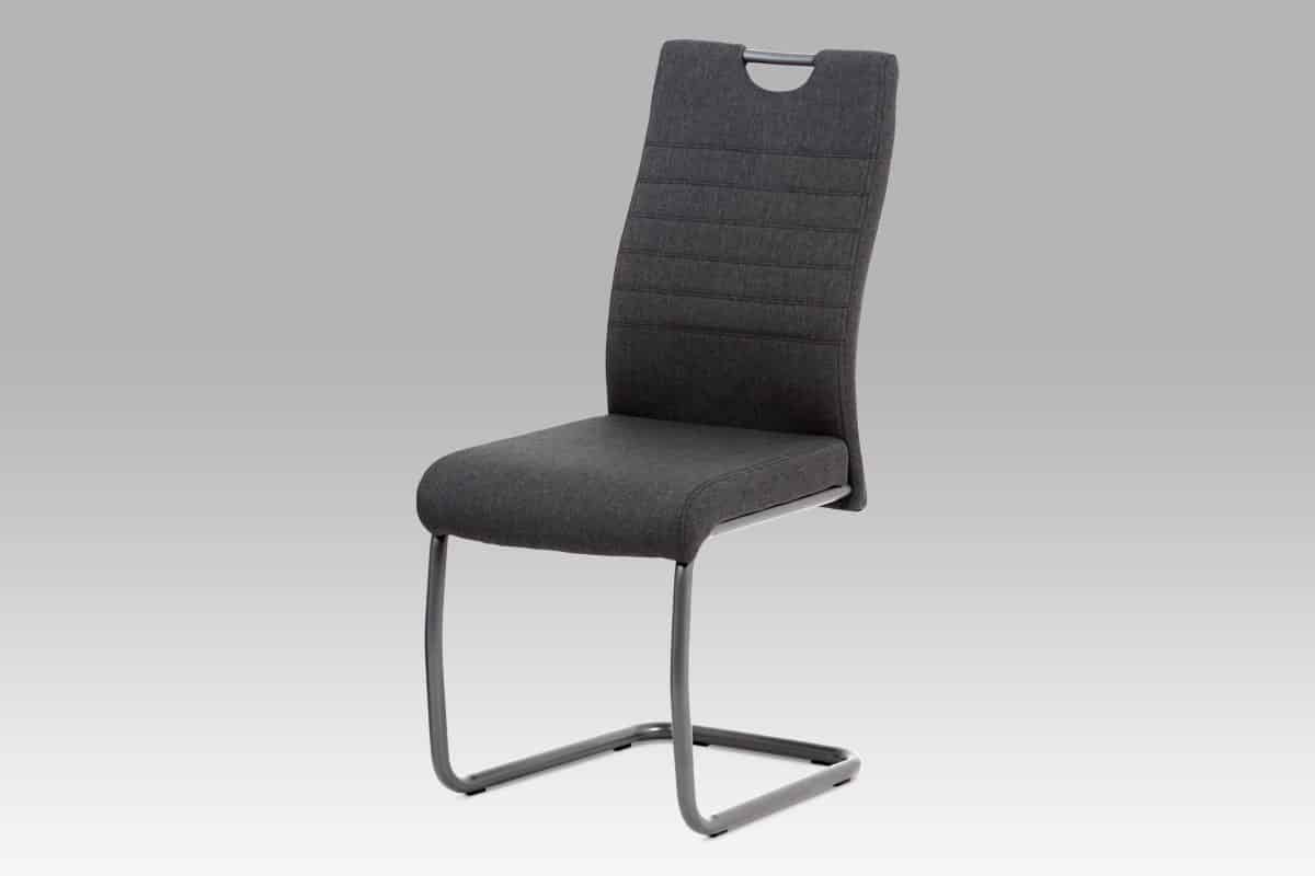 Jídelní židle DCL-417 GREY2, látka šedá/kov matná antracit
