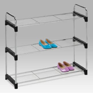 Botník GC4908-3, 3 poličky, černý plast/chrom