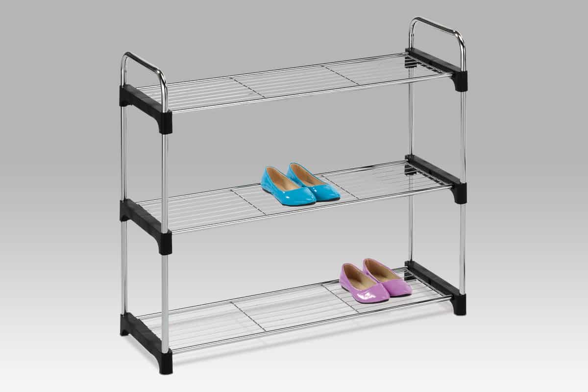 Botník GC4908-3, 3 poličky, černý plast/chrom