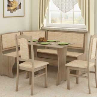 Jídelní rohový set se židlemi A, dub sonoma