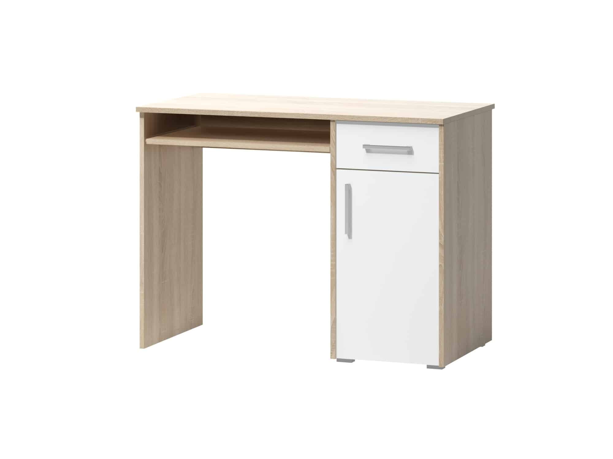 PC stůl ARTA 15, dub sonoma světlý/bílý mat