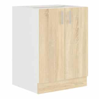 SARA SONOMA, skříňka dolní 60 D 2F BB, bílá/dub sonoma