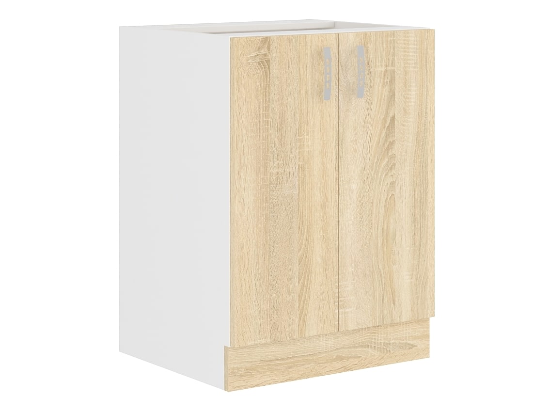 SARA SONOMA, skříňka dolní 60 D 2F BB, bílá/dub sonoma