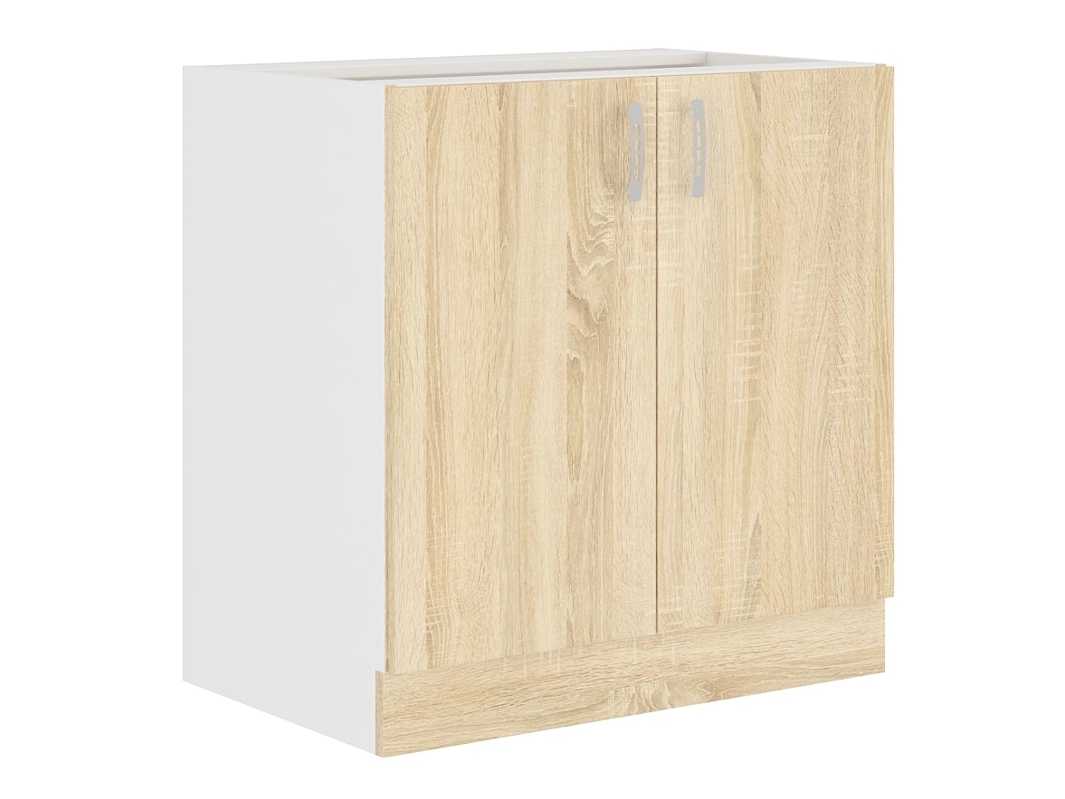 SARA SONOMA, skříňka dolní 80 D 2F BB, bílá/dub sonoma