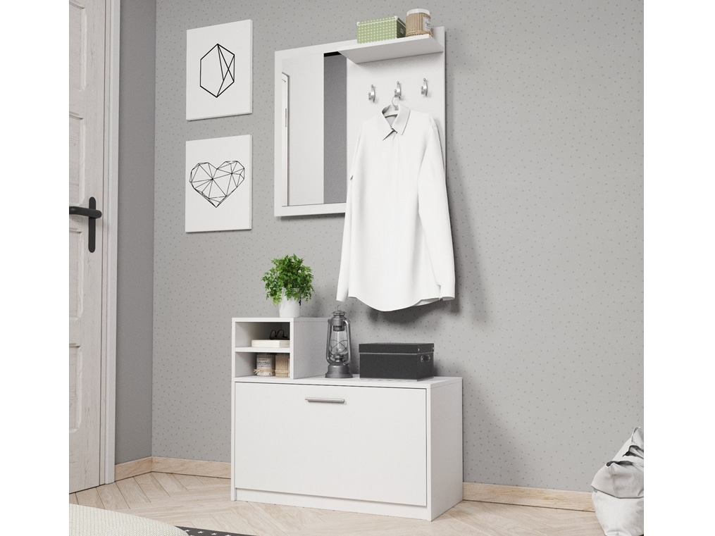 LUNA předsíňová stěna, bílý mat