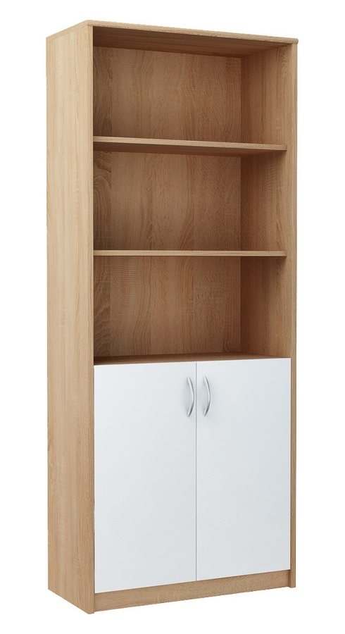 Regál MAX 5, dub sonoma/bílá